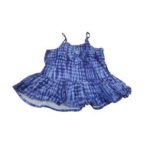 Womens Peplum Tank Tye-Dye Colorful Planet Blue Size Small